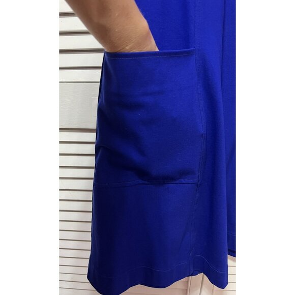 Anthropologie Maeve Women dress Size XS Blue Pockets Cotton/spandex Stretch - Picture 2 of 8